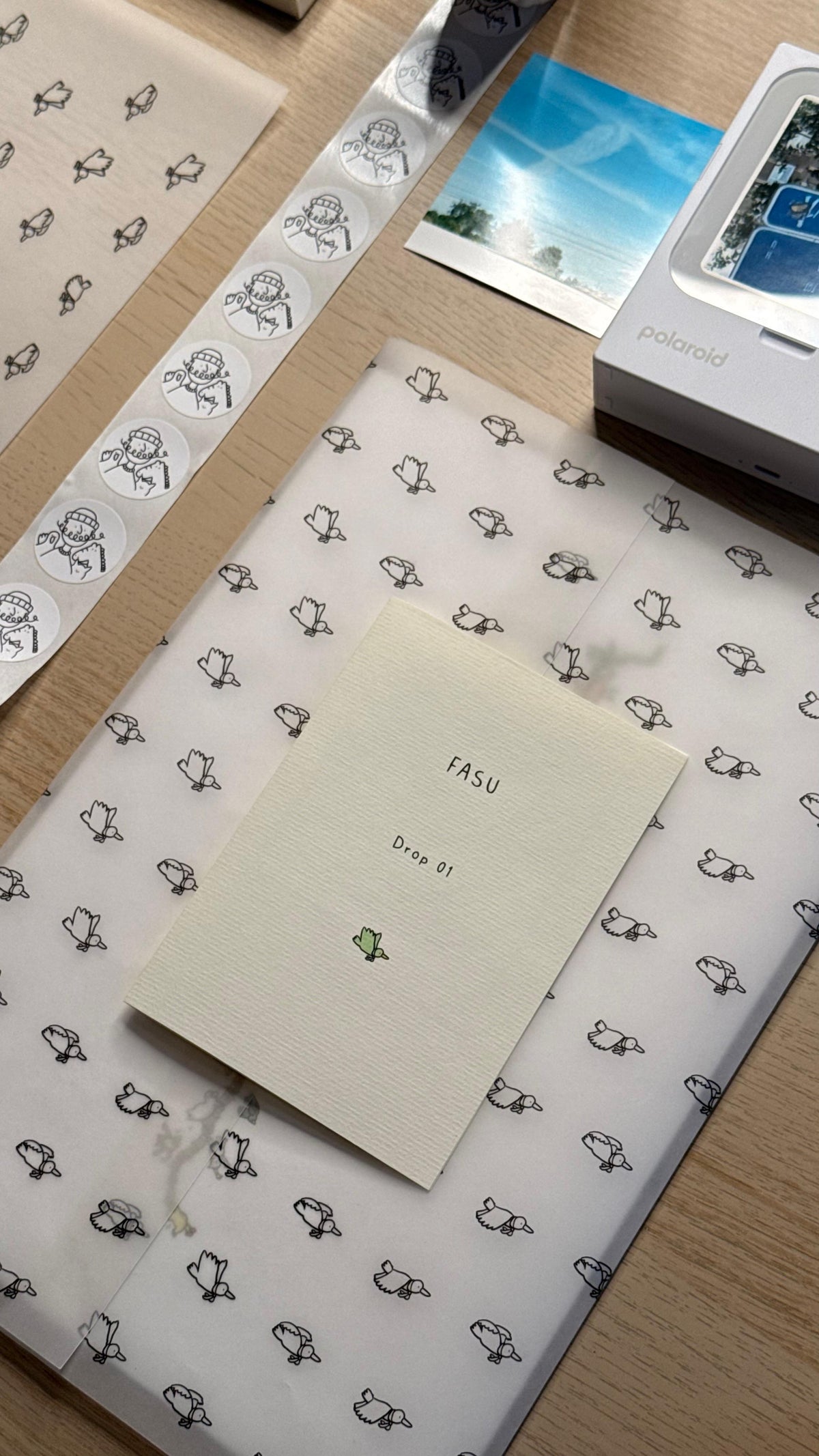 Fasu Drop 01 print packaging and stickers