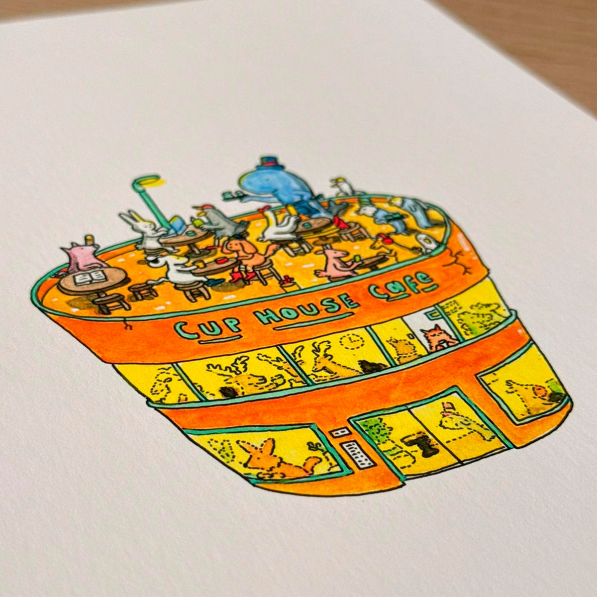 Detail of Cup House Cafe fine art print by Fasu