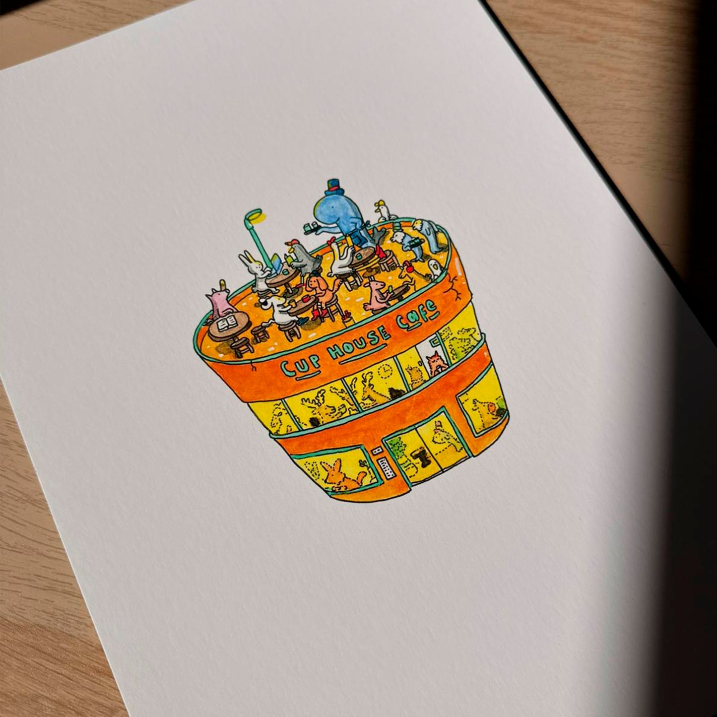 Detail of Cup House Cafe fine art print by Fasu
