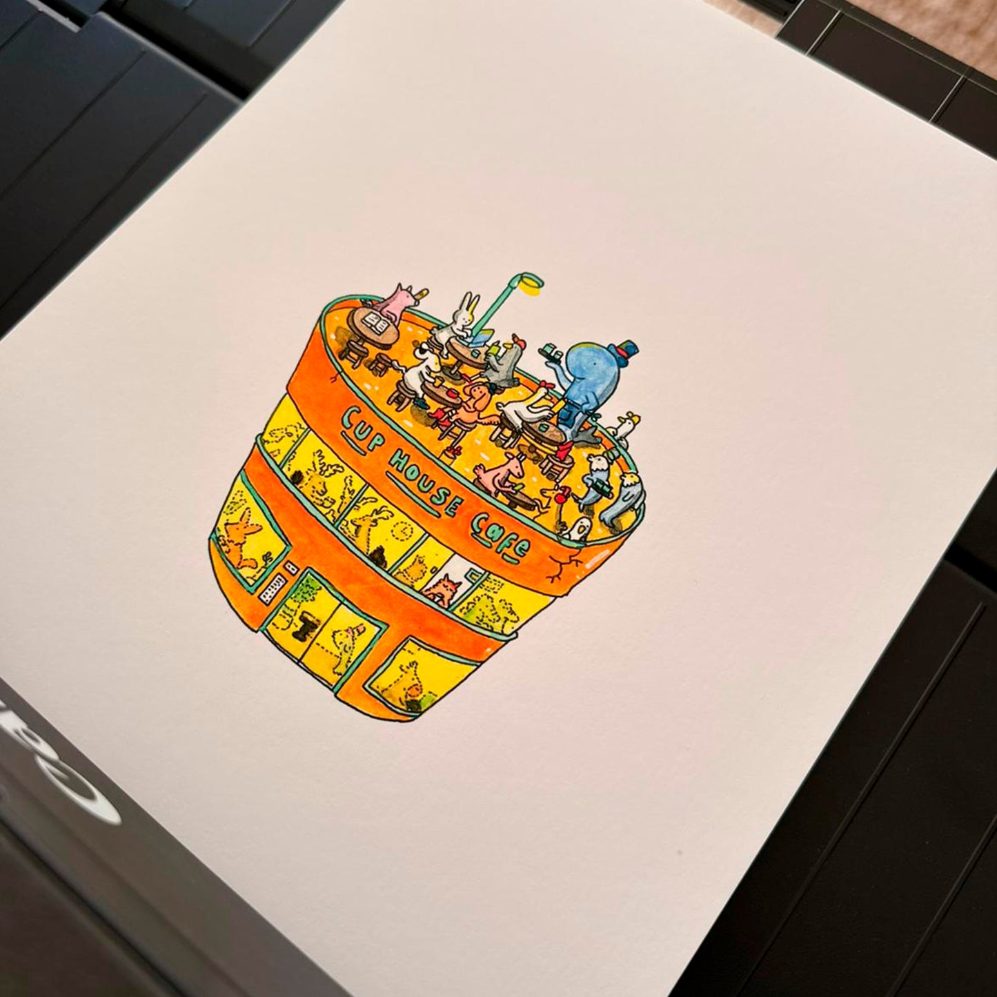 Detail of Cup House Cafe fine art print by Fasu
