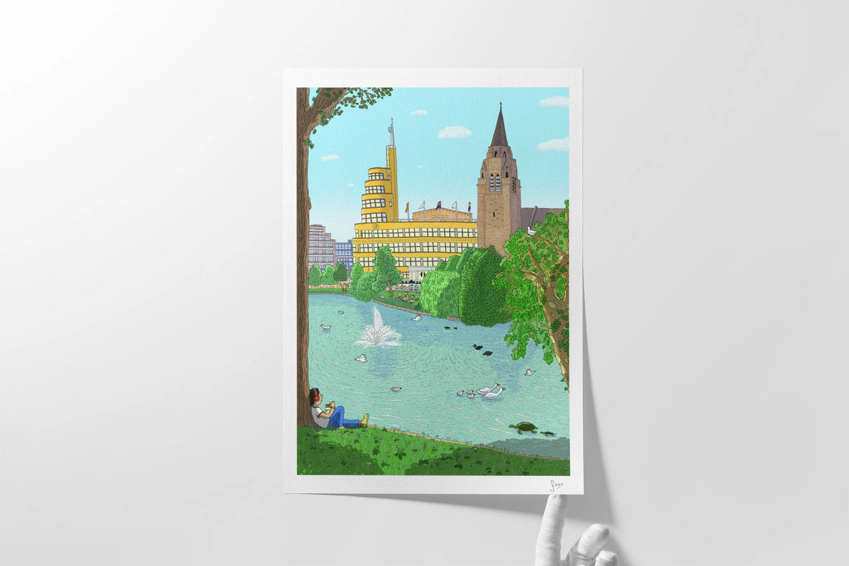 Detail of Etangs d'Ixelles Brussels fine art print by Fasu