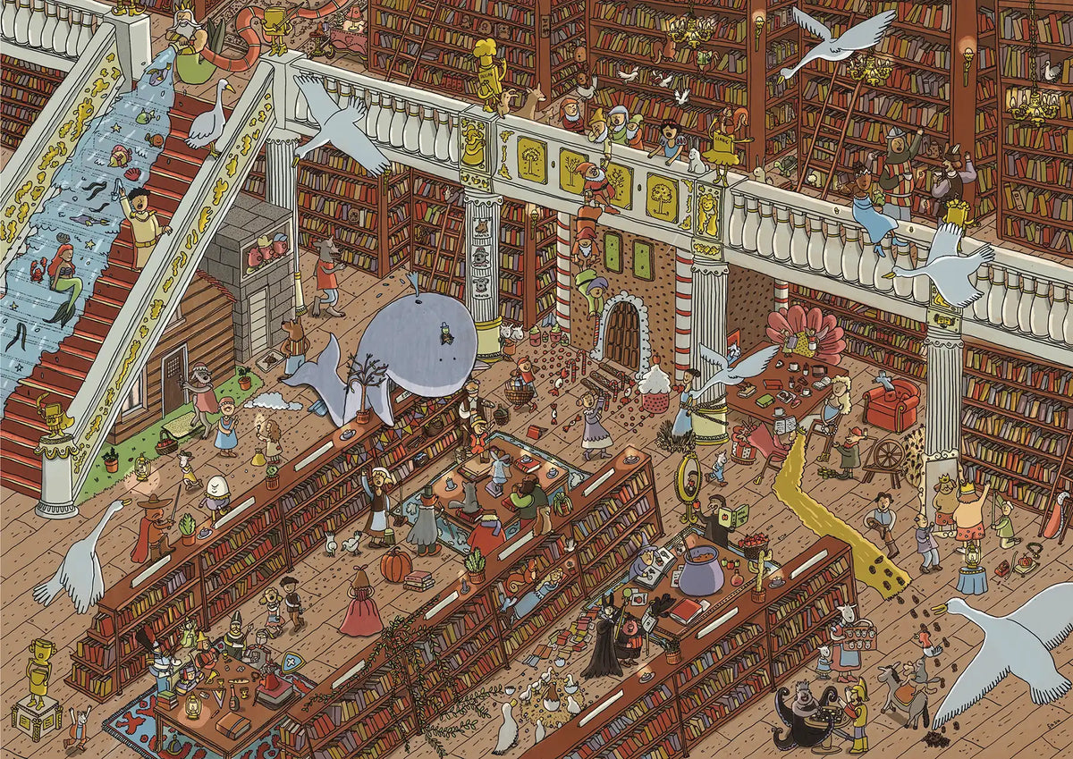 Fantasy library personal illustration by Fasu