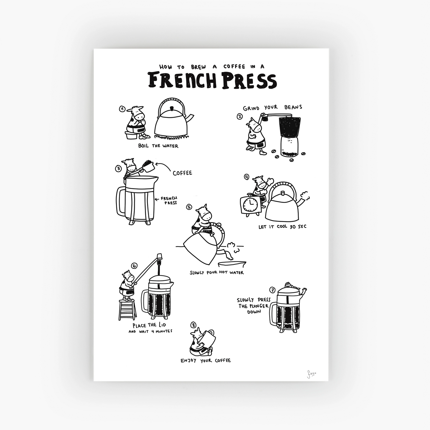French press Brussels fine art print by Fasu