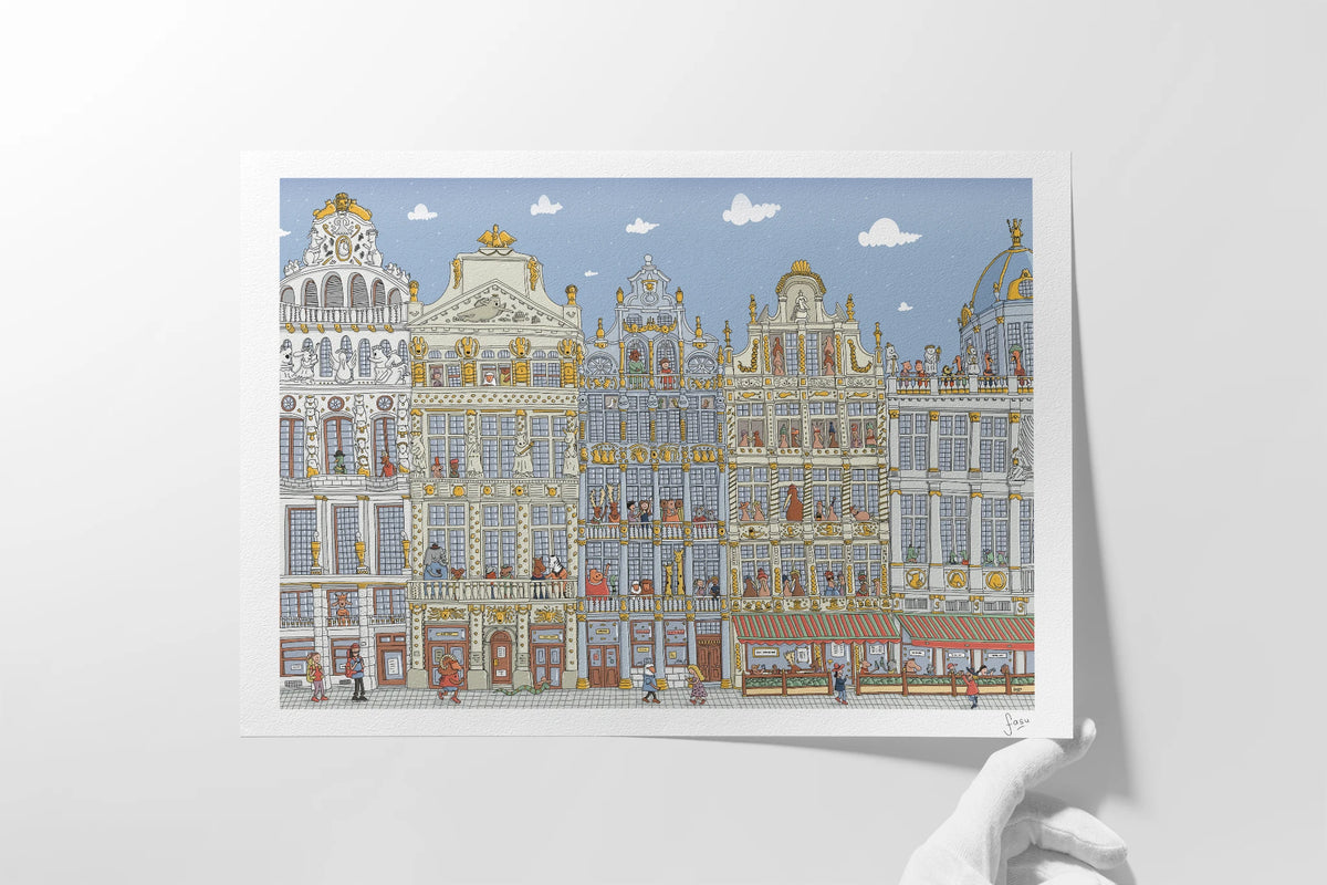 Detail of Grand Place Brussels fine art print by Fasu