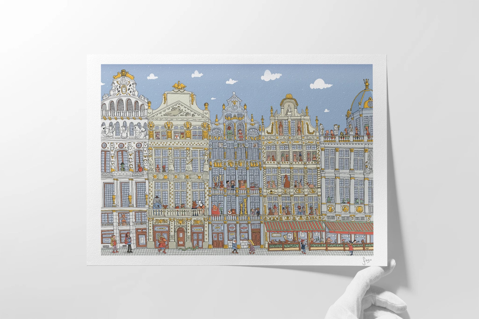 Detail of Grand Place Brussels fine art print by Fasu