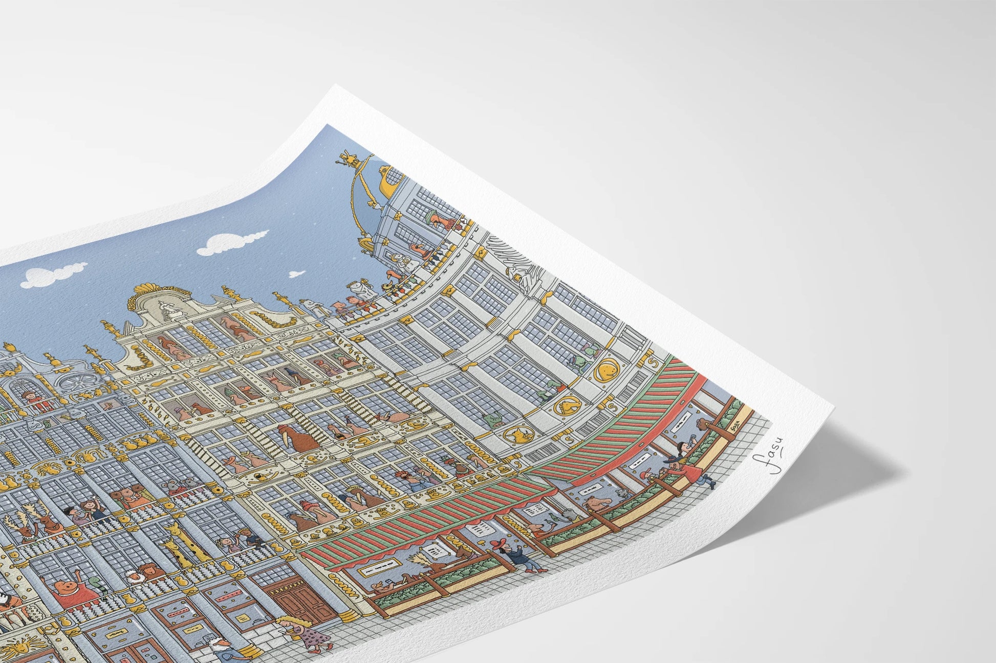Detail of Grand Place Brussels fine art print by Fasu