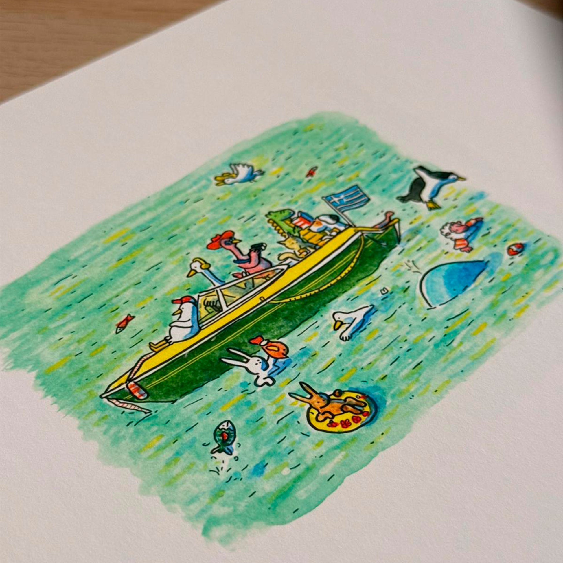 Detail of Les Vacances fine art print by Fasu