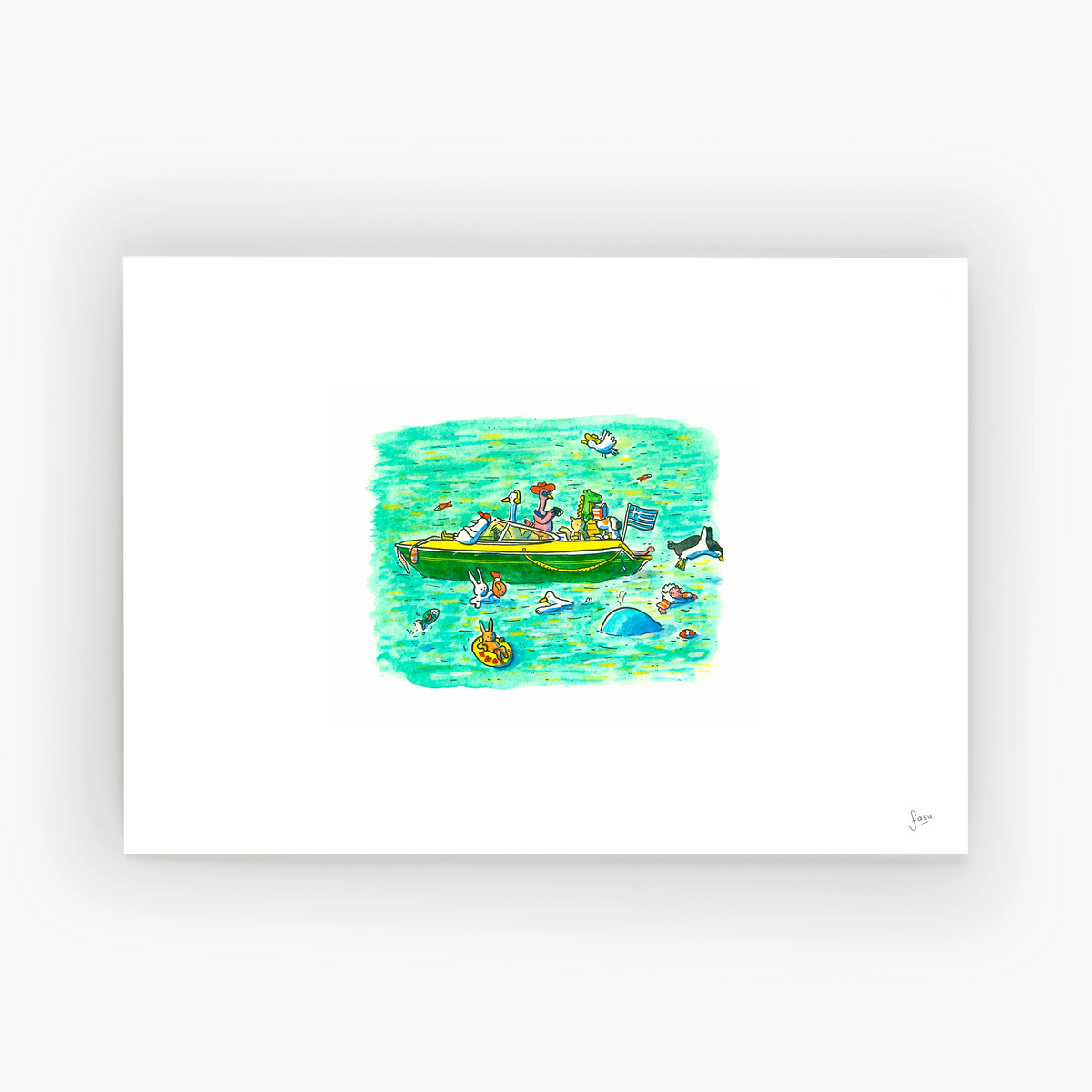 Les Vacances illustration fine art print by Fasu