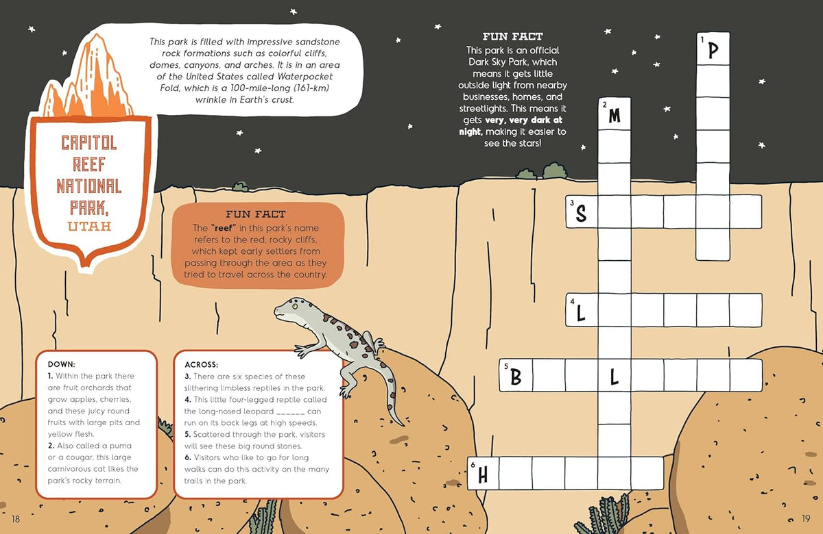 Lonely Planet Kids America's National Parks book illustration spread by Fasu