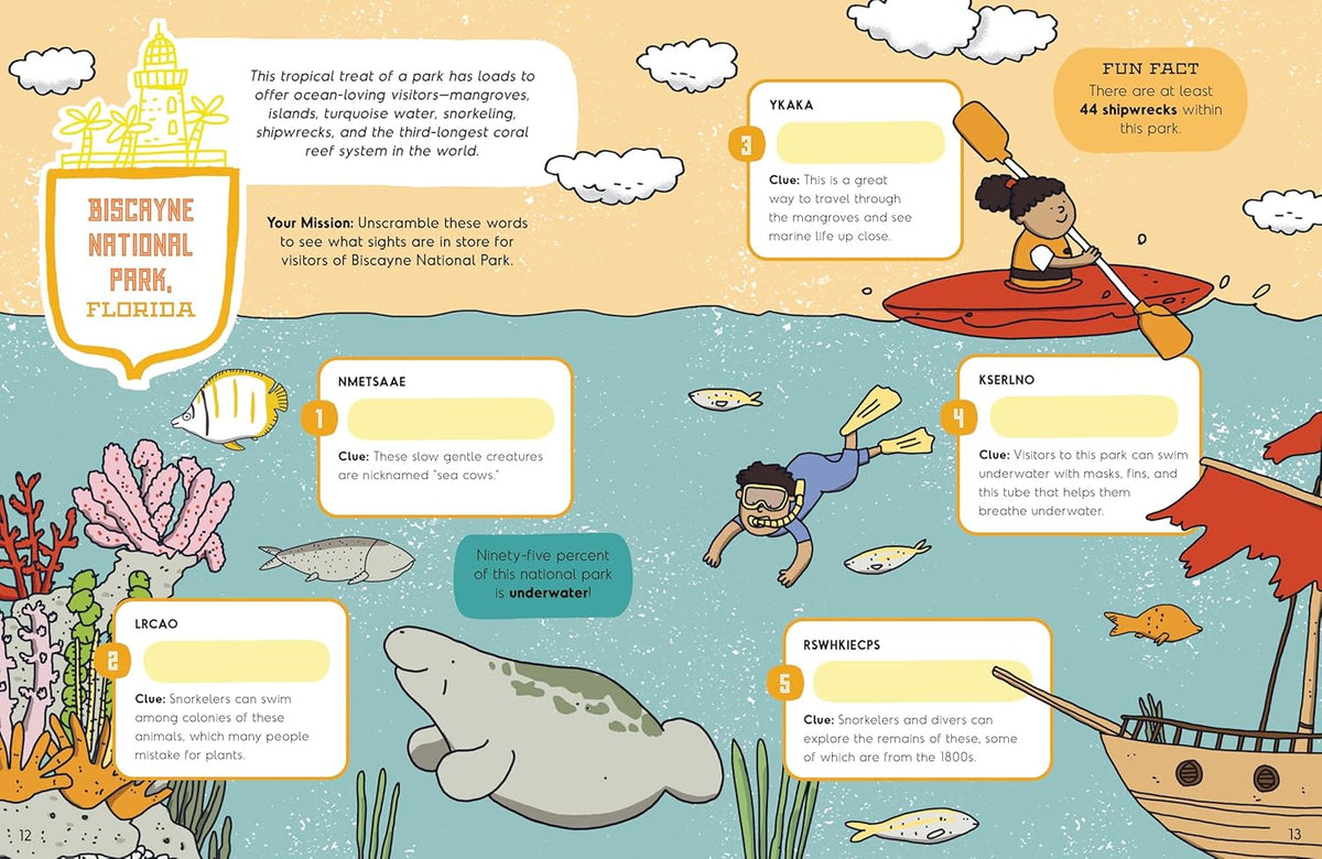 Lonely Planet Kids America's National Parks book illustration spread by Fasu