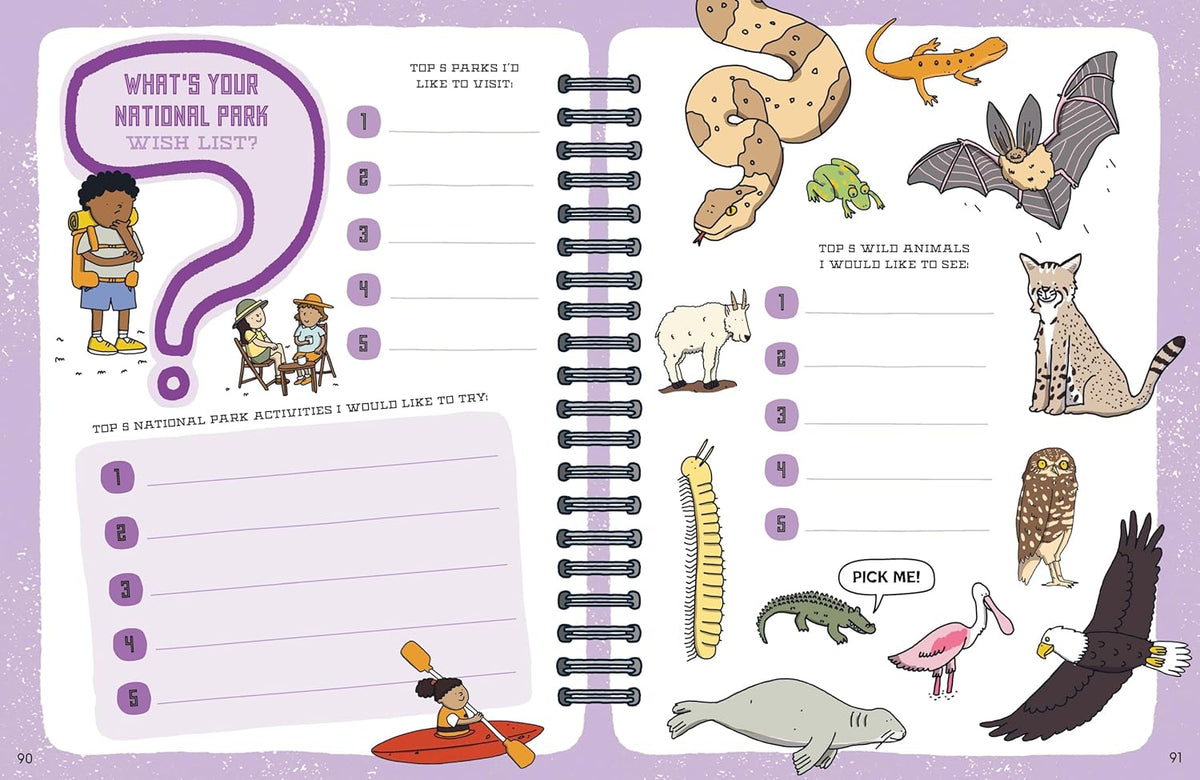 Lonely Planet Kids America's National Parks book illustration spread by Fasu