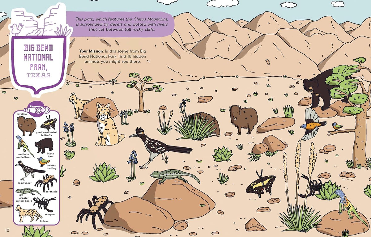 Lonely Planet Kids America's National Parks book illustration spread by Fasu