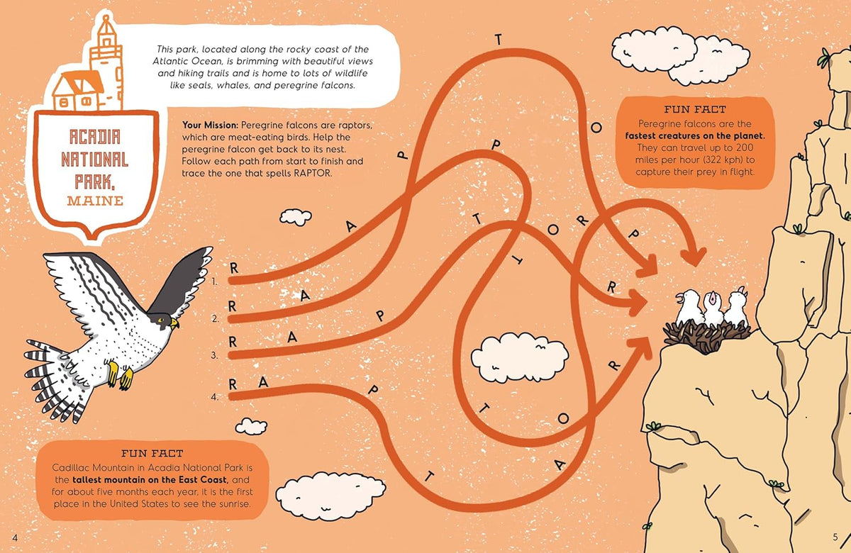 Lonely Planet Kids America's National Parks book illustration spread by Fasu