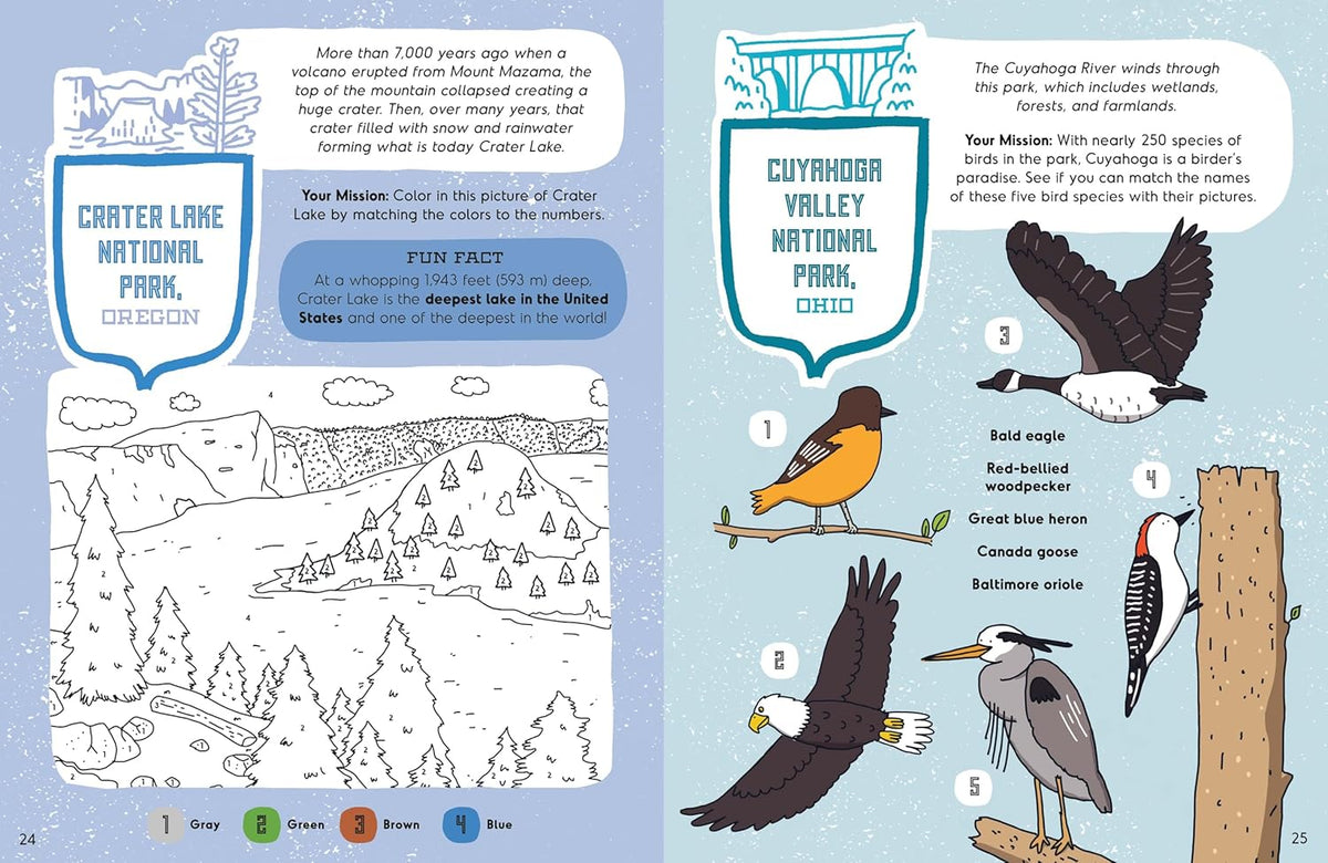 Lonely Planet Kids America's National Parks book illustration spread by Fasu