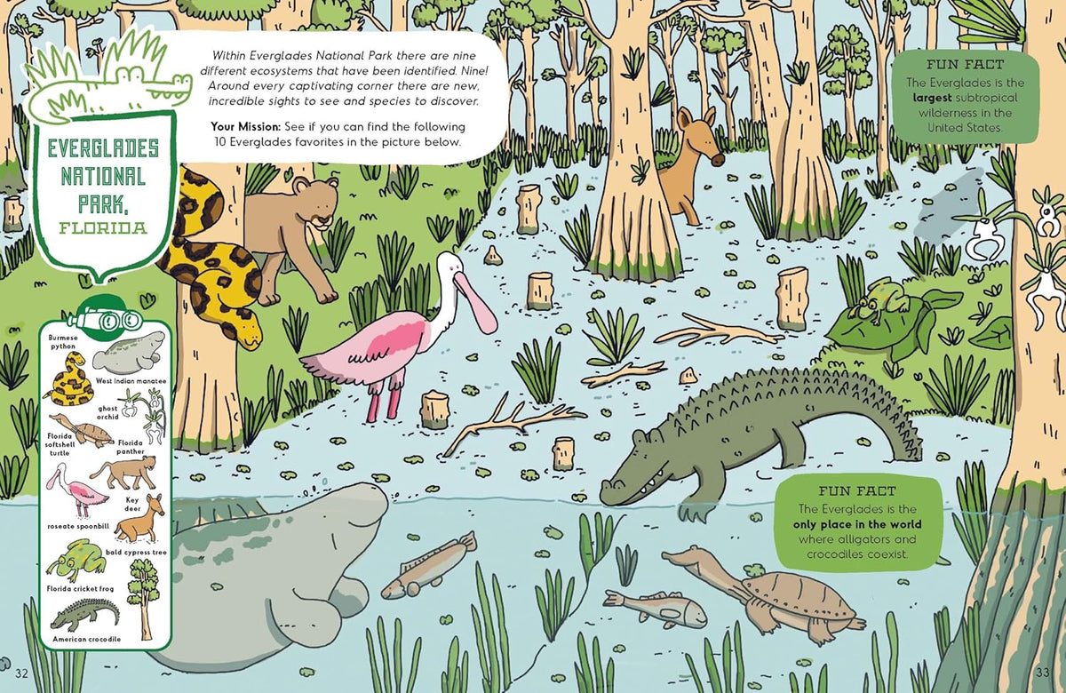 Lonely Planet Kids America's National Parks book illustration spread by Fasu