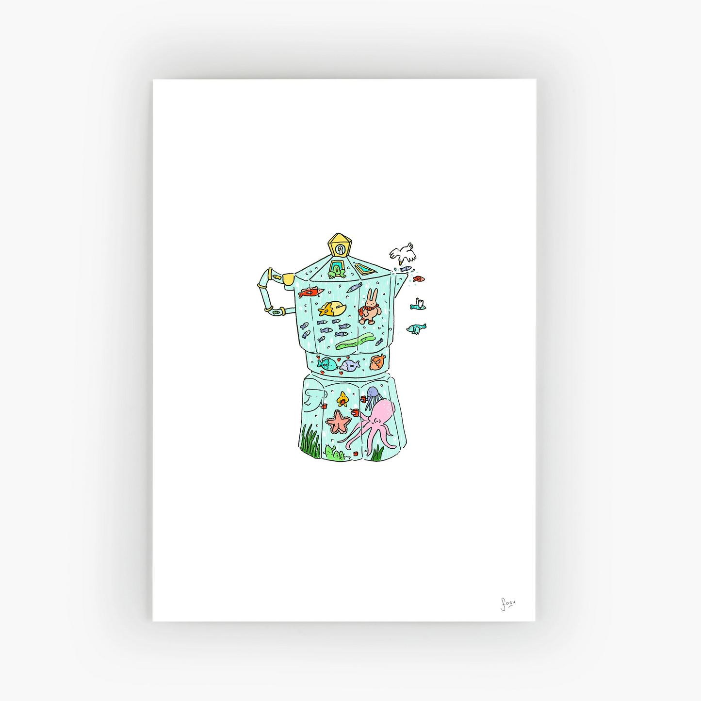 Moquarius illustration fine art print by Fasu