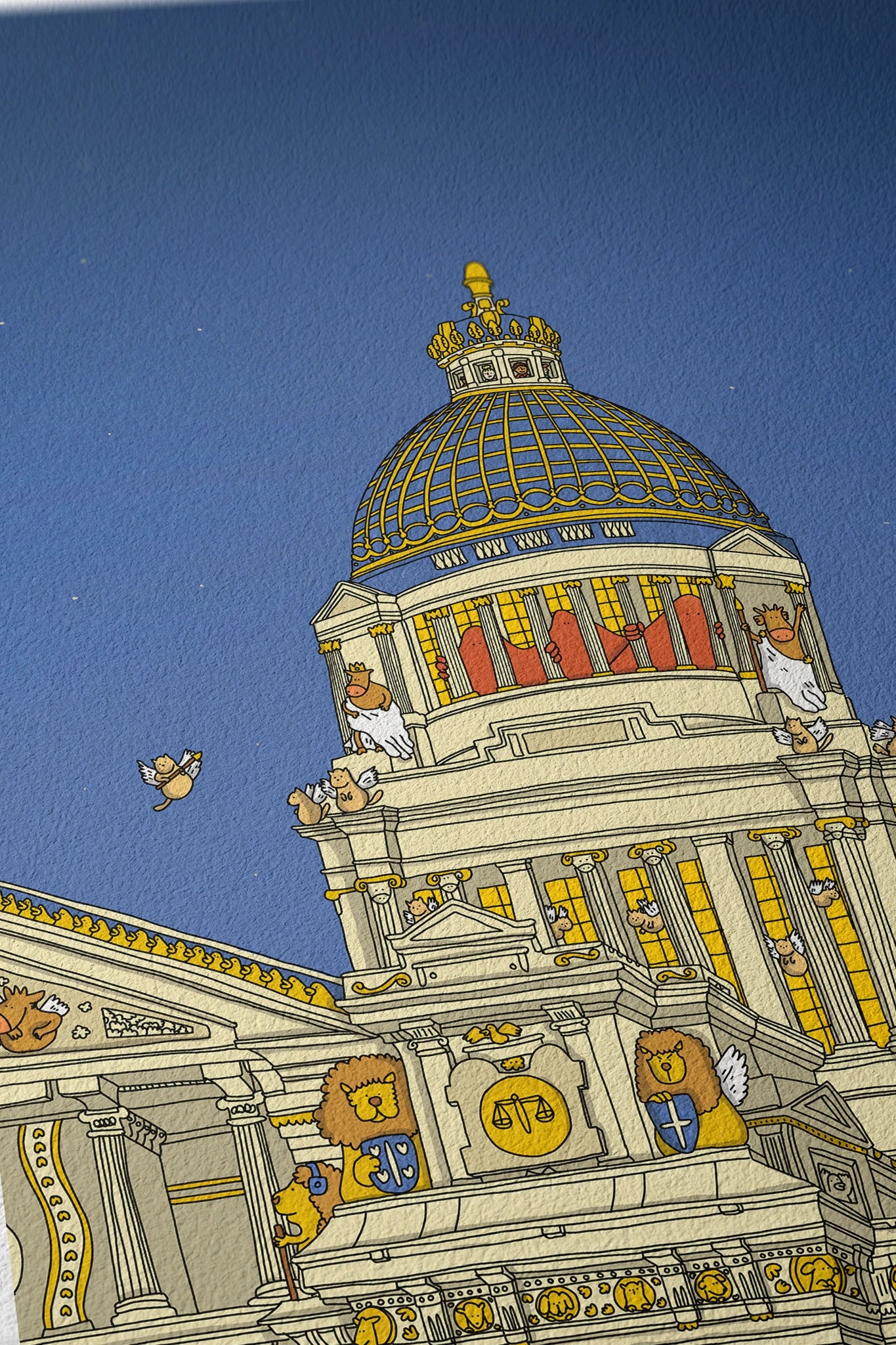 Dome detail of Palais de Justice Brussels fine art print by Fasu
