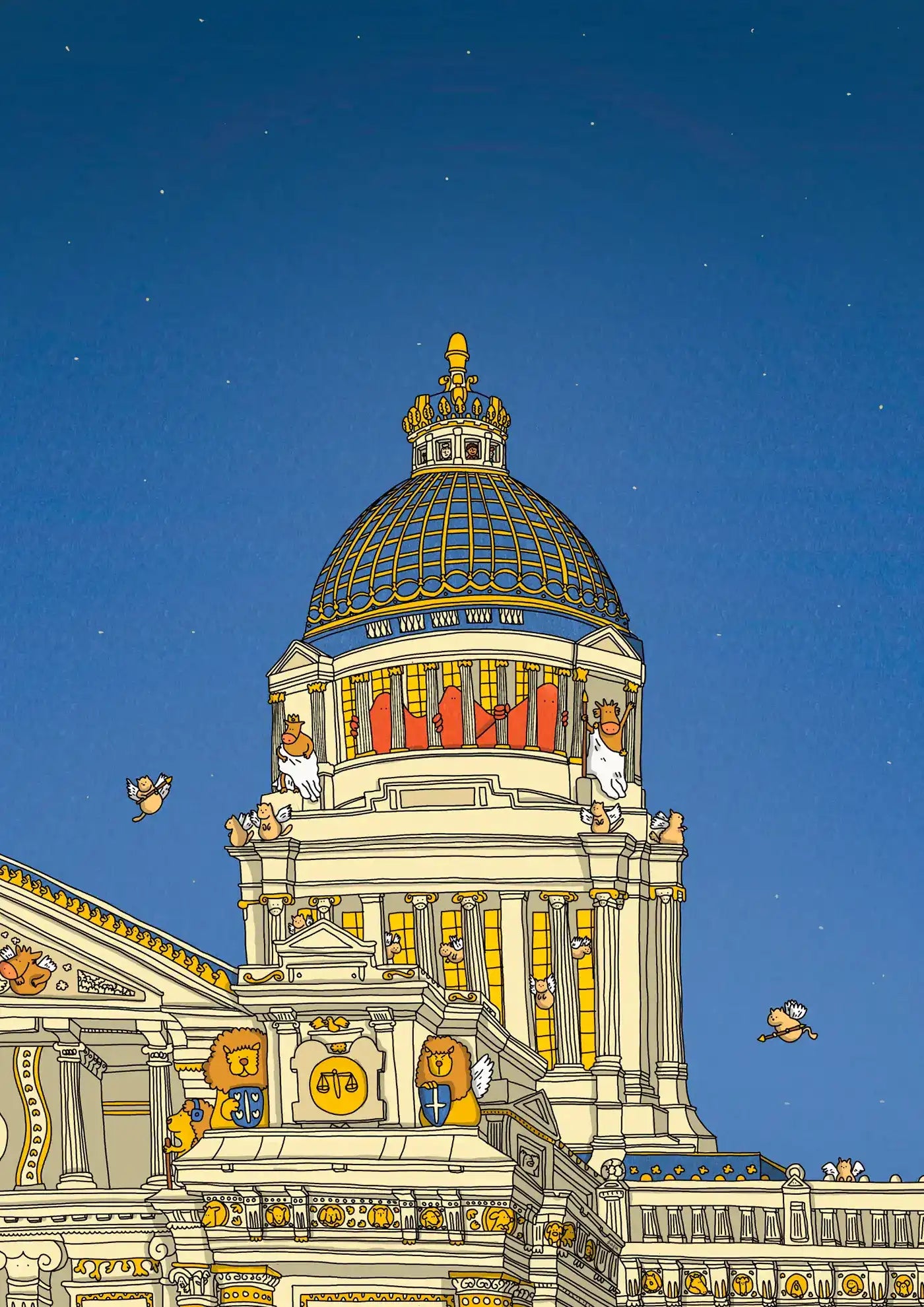 Palais de Justice Brussels illustration by Fasu