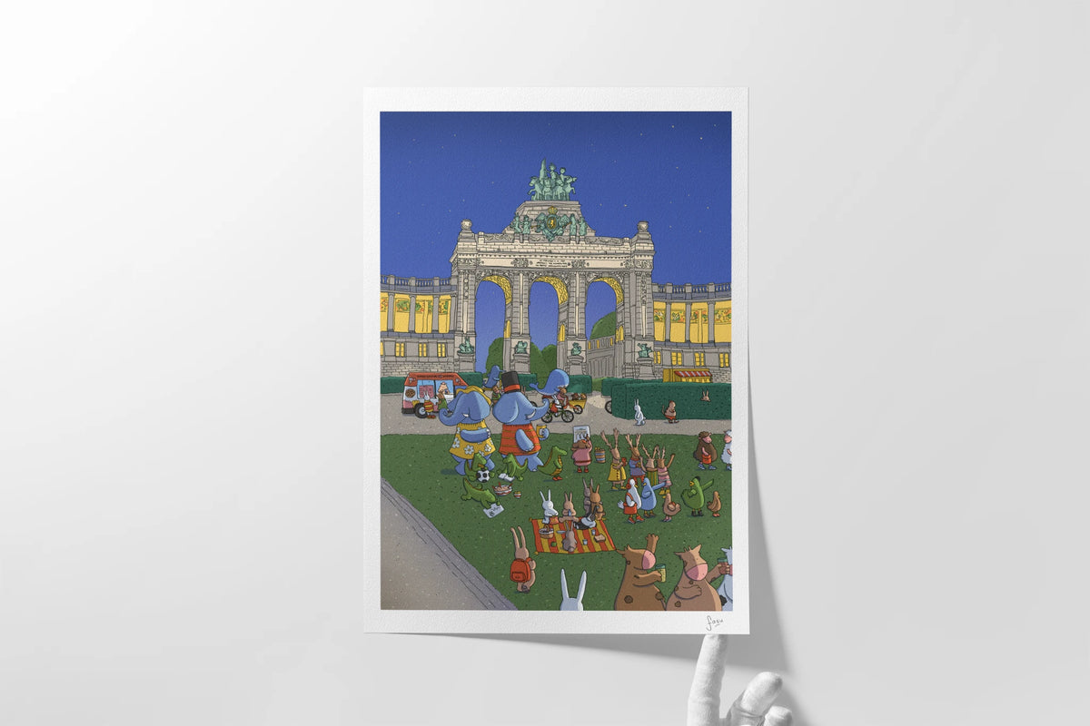 Detail of Parc du Cinquantenaire Brussels fine art print by Fasu