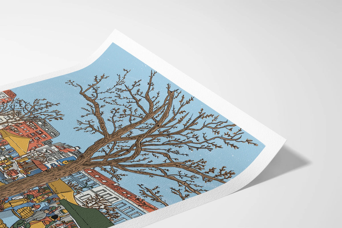 Detail of Place du Jeu de Balle Brussels fine art print by Fasu