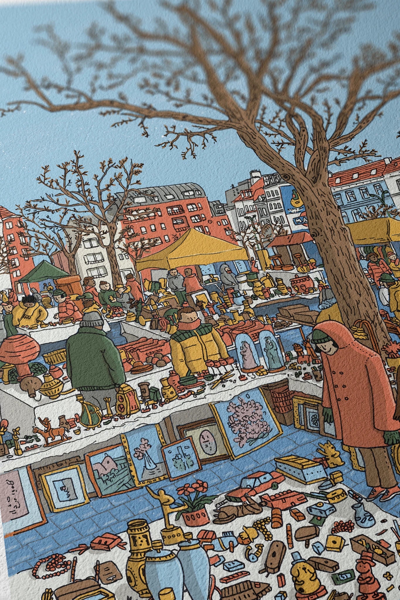 Detail of Place du Jeu de Balle Brussels fine art print by Fasu