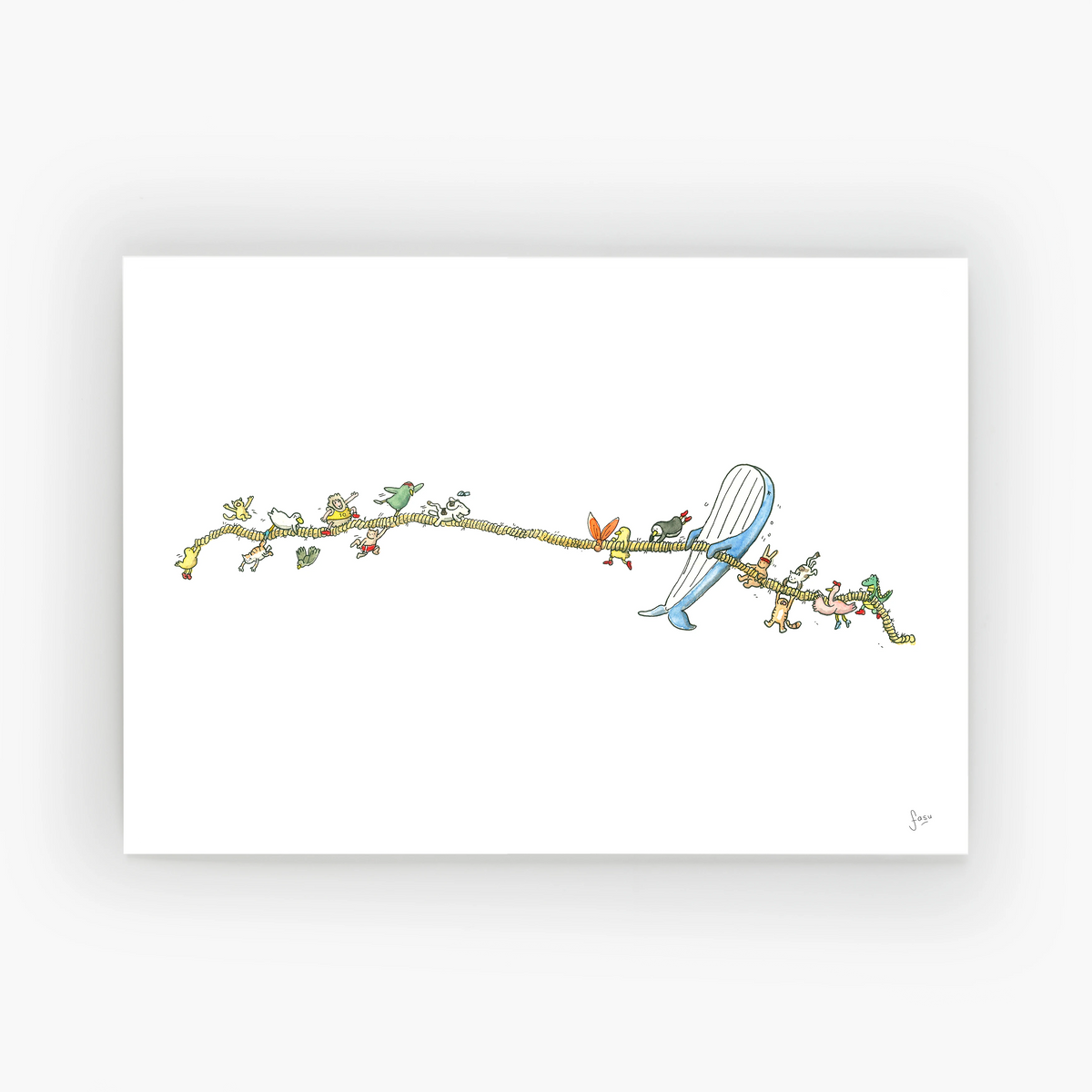 Tira y afloja illustration fine art print by Fasu