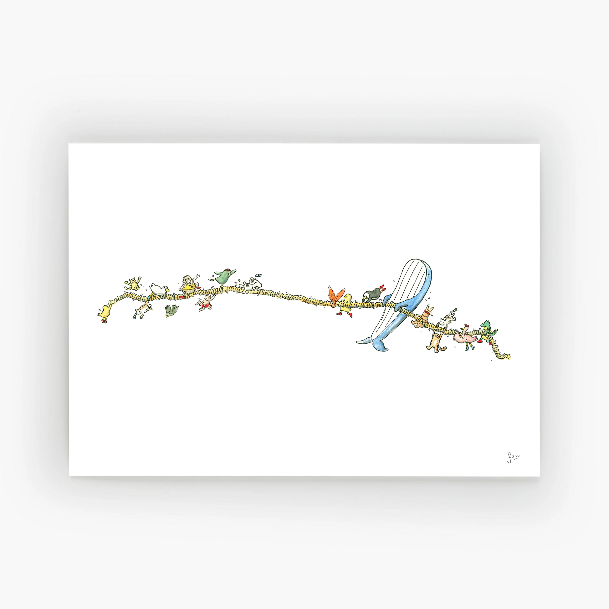 Tira y afloja illustration fine art print by Fasu