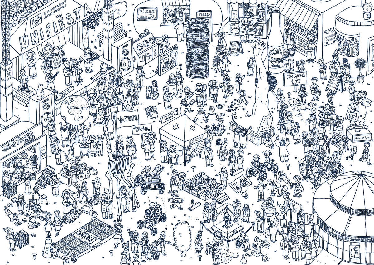 University of Antwerp illustration by Fasu