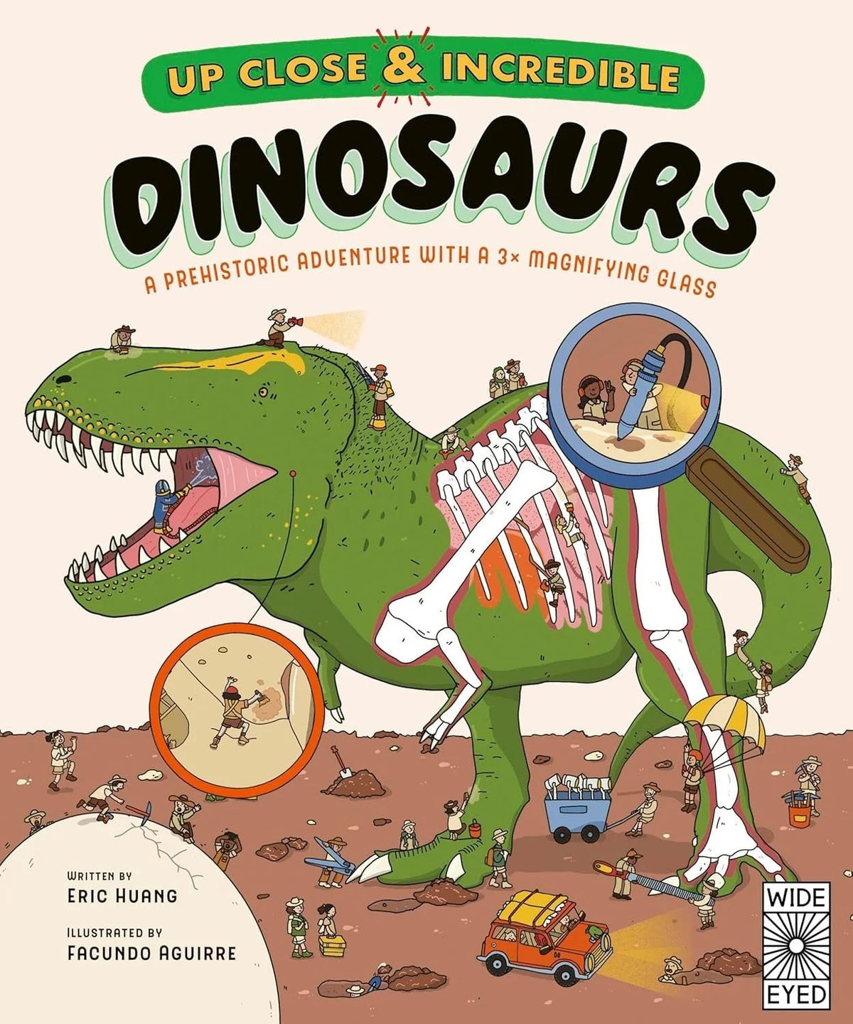 Up Close and Incredible Dinosaurs book cover illustrated by Fasu