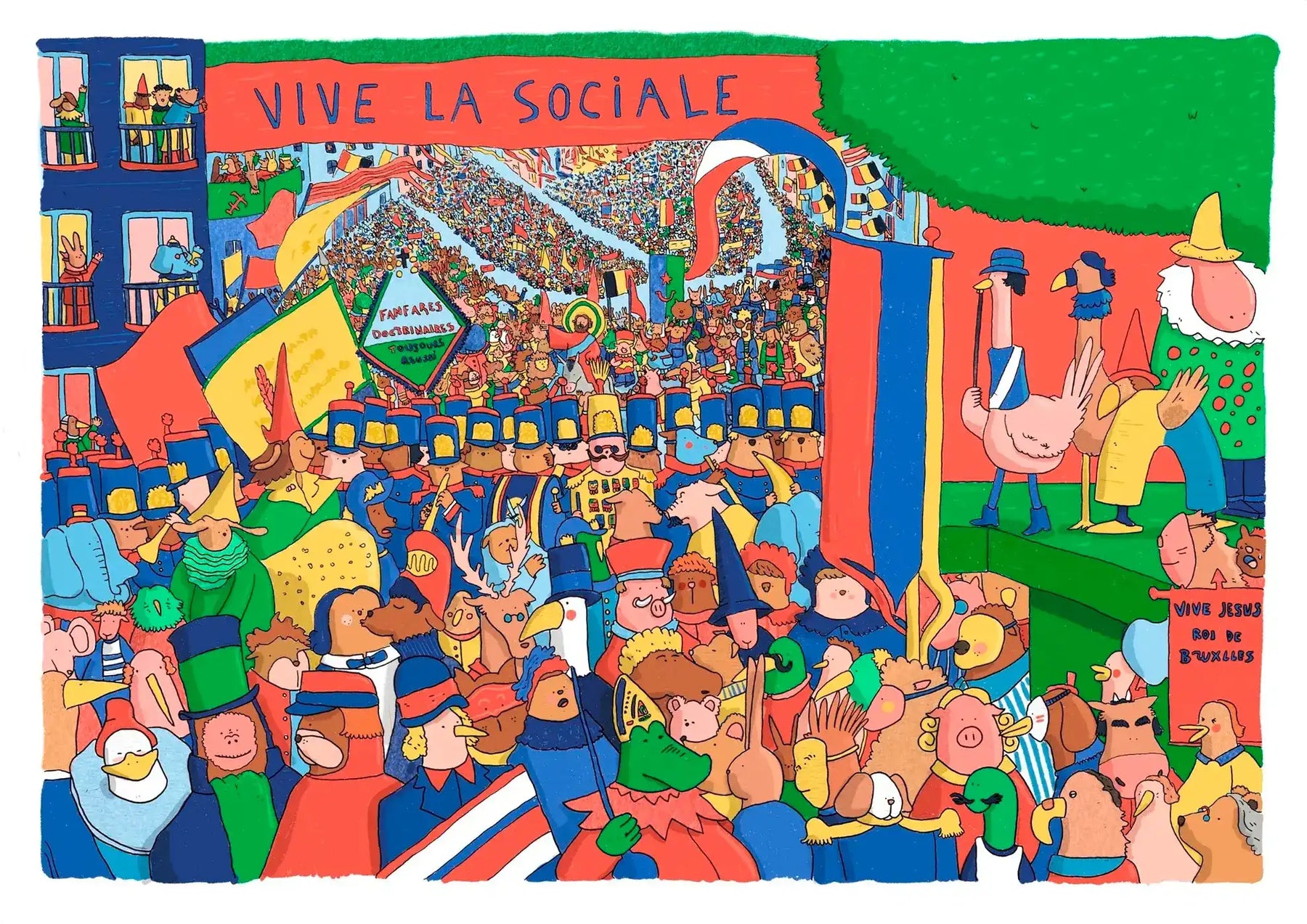 Vive la Sociale parade illustration by Fasu